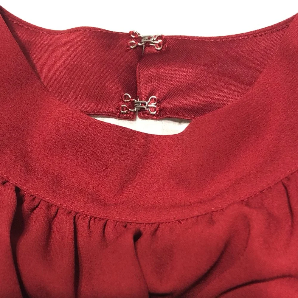 EXPRESS Women’s Dress Size XS Red‎  N.W.T.Halter Asymmetrical Stretch Mock Neck.